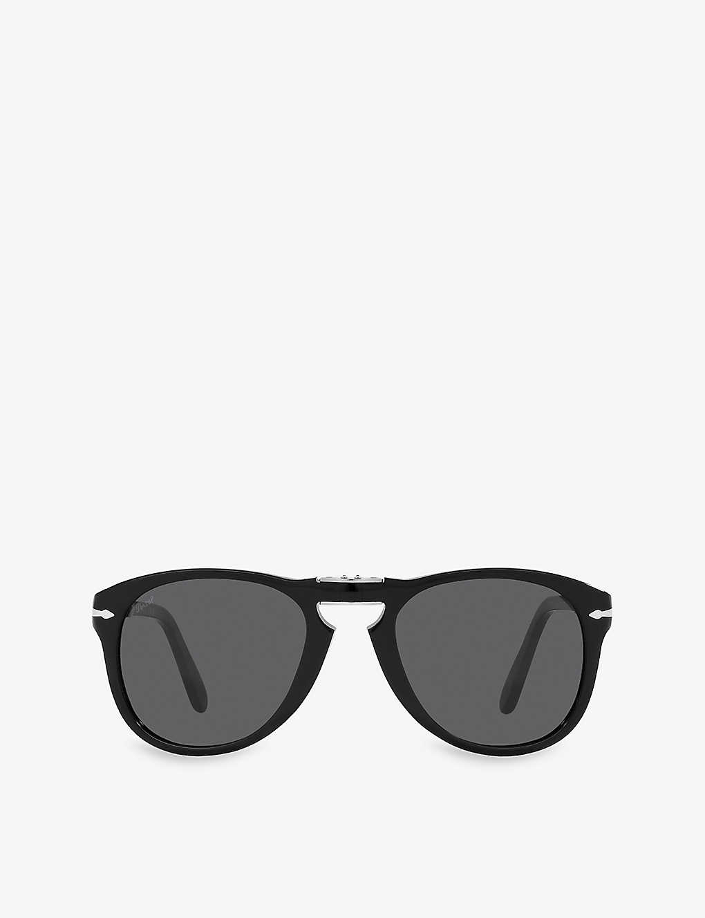 Persol Womens Black Po0714sm Steve Mcqueen Pilot-frame And Acetate Sunglasses