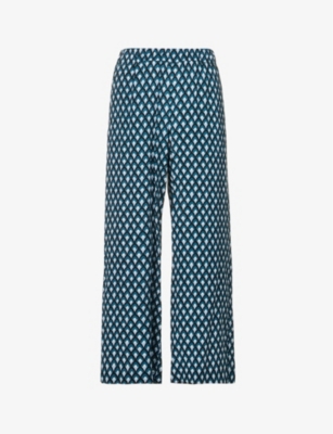 WEEKEND MAX MARA: Eusebio patterned wide-leg mid-rise woven trousers