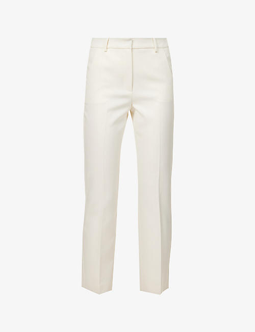 WEEKEND MAX MARA: Patata pressed-crease regular-fit tapered-leg stretch-woven trousers