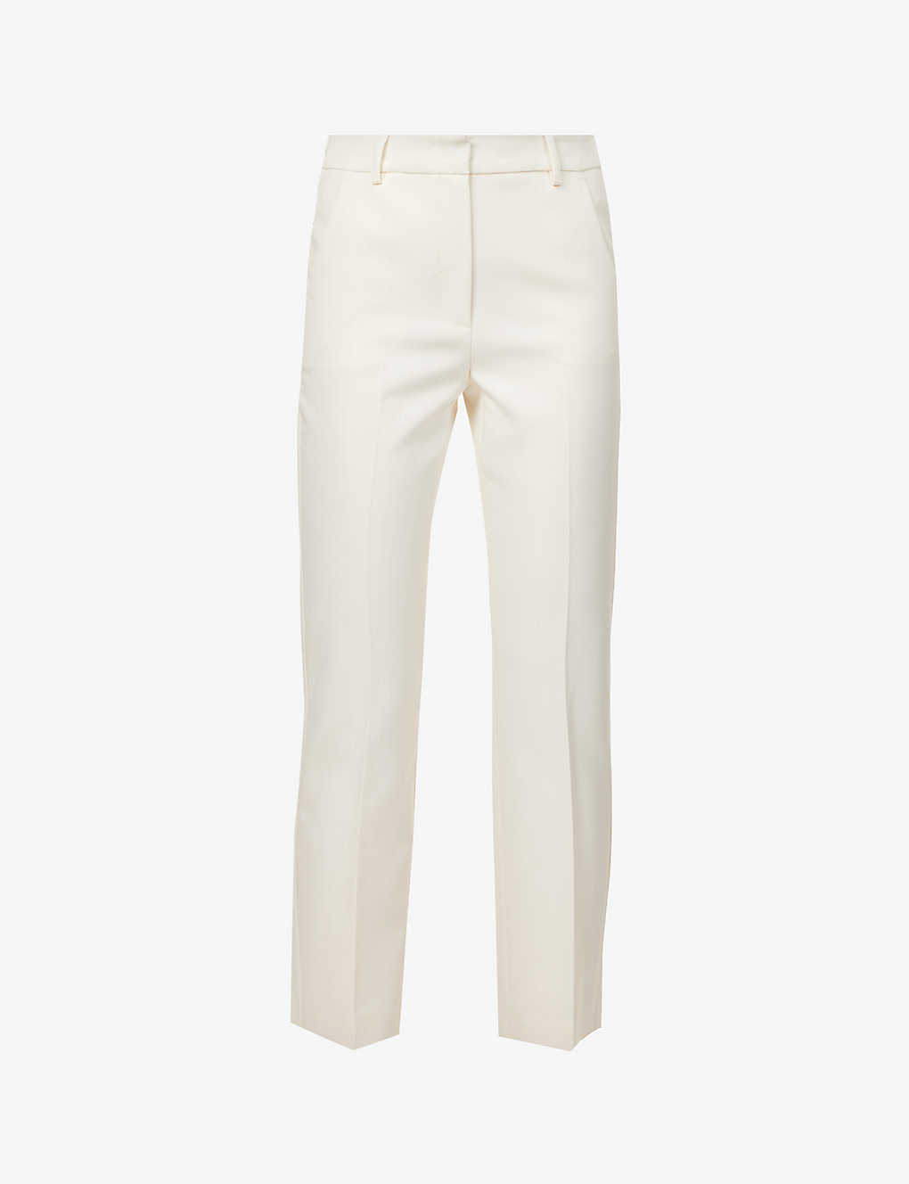 Weekend Max Mara Womens Ivory Patata Pressed-crease Regular-fit Tapered-leg Stretch-woven Trousers