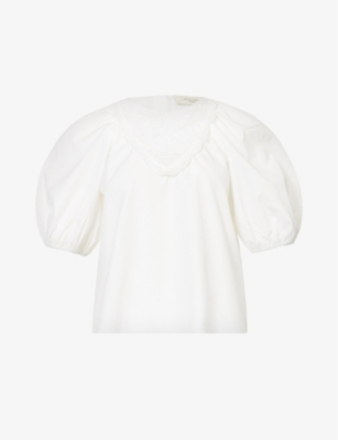 Max Mara White Puff Sleeve Blouse