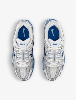 NIKE P-6000 MESH AND LEATHER LOW-TOP TRAINERS