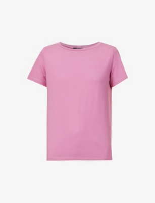 Weekend Max Mara Womens Fuchsia Multib Regular-fit Stretch-cotton T-shirt