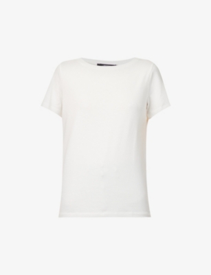Weekend Max Mara Womens White Multib Regular-fit Stretch-cotton T-shirt