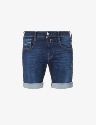 REPLAY: Anbass 360 denim-blend shorts