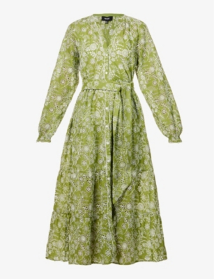 ME AND EM - Floral broderie pattern cotton midi dress | Selfridges.com