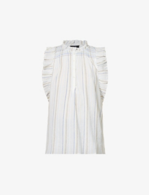 ME AND EM: Summer frilled-trim cotton blouse