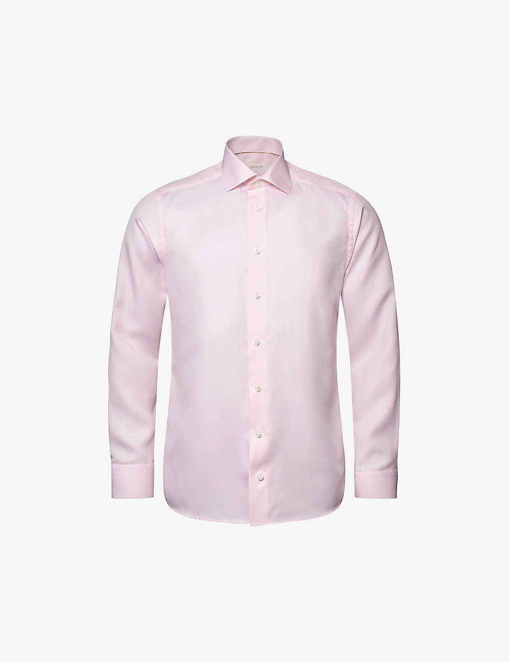 Eton Mens Pink Cutaway-collar Slim-fit Cotton-twill Shirt