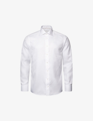 ETON: Cutaway-collar curved-yoke slim-fit cotton-twill shirt