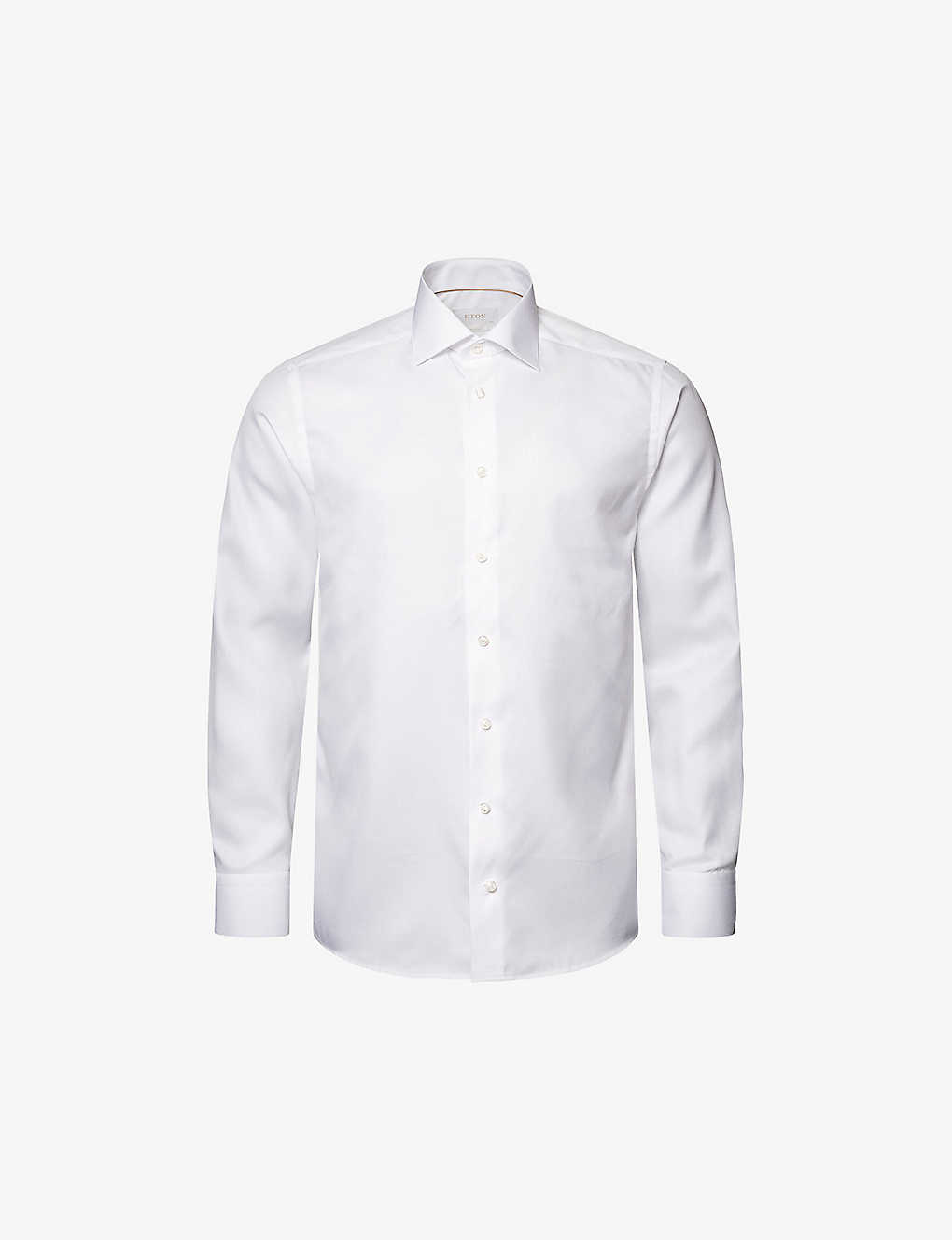 Eton Mens White Cutaway-collar Slim-fit Cotton-twill Shirt