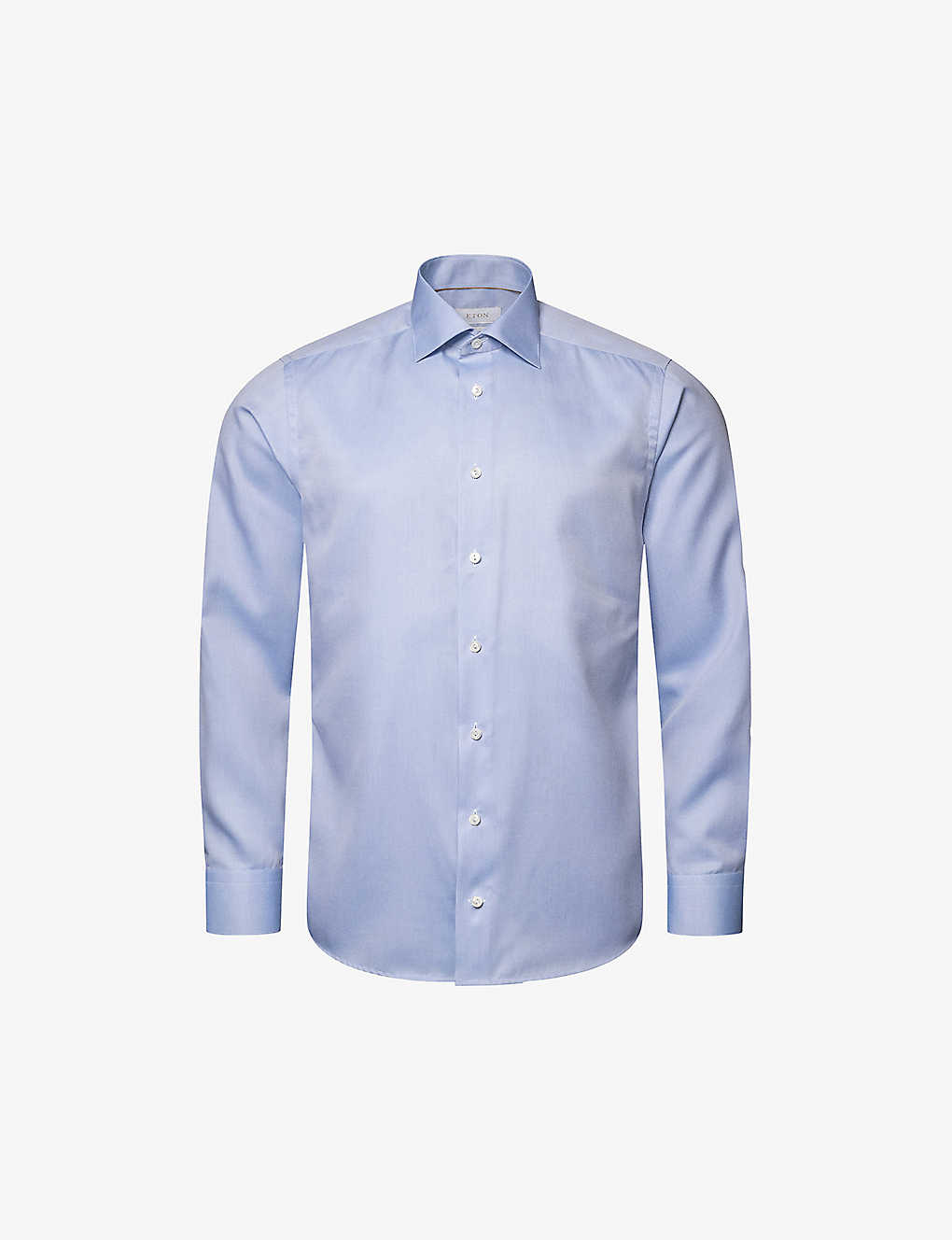 Eton Mens Light Blue Cutaway-collar Slim-fit Cotton-twill Shirt