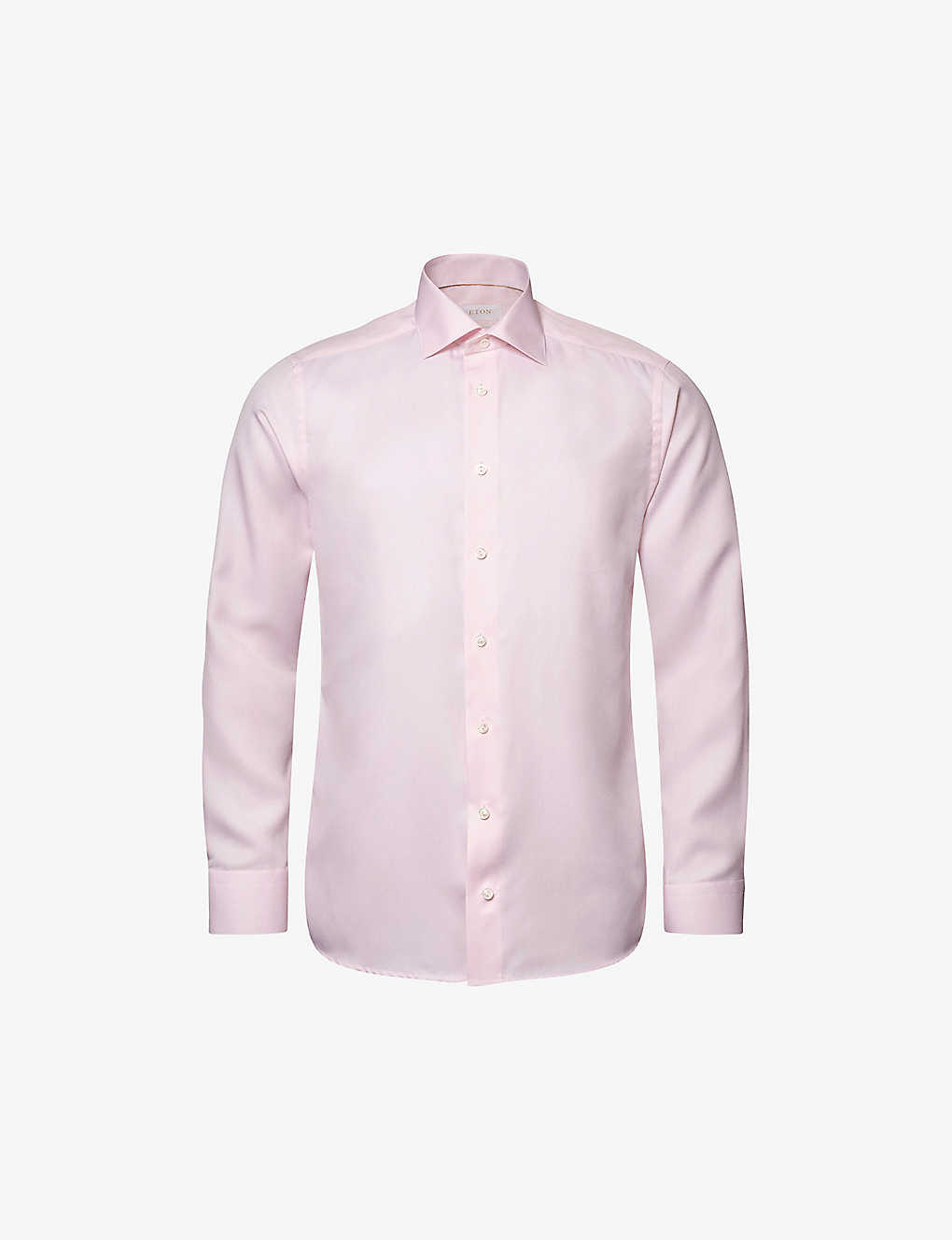 Eton Mens Pink Cutaway-collar Slim-fit Cotton-twill Shirt