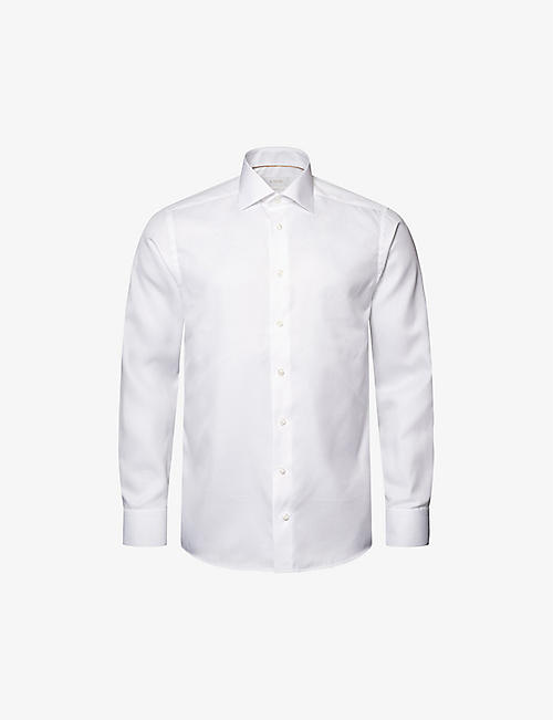 ETON: Cutaway-collar slim-fit cotton-twill shirt
