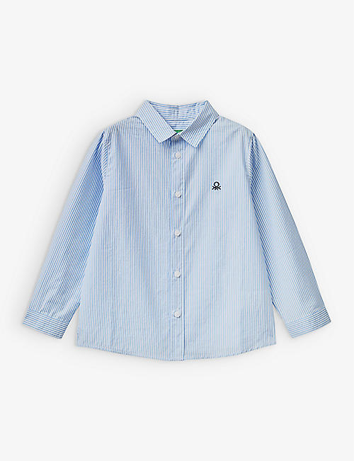 BENETTON：徽标条纹棉质衬衫 1-6 岁