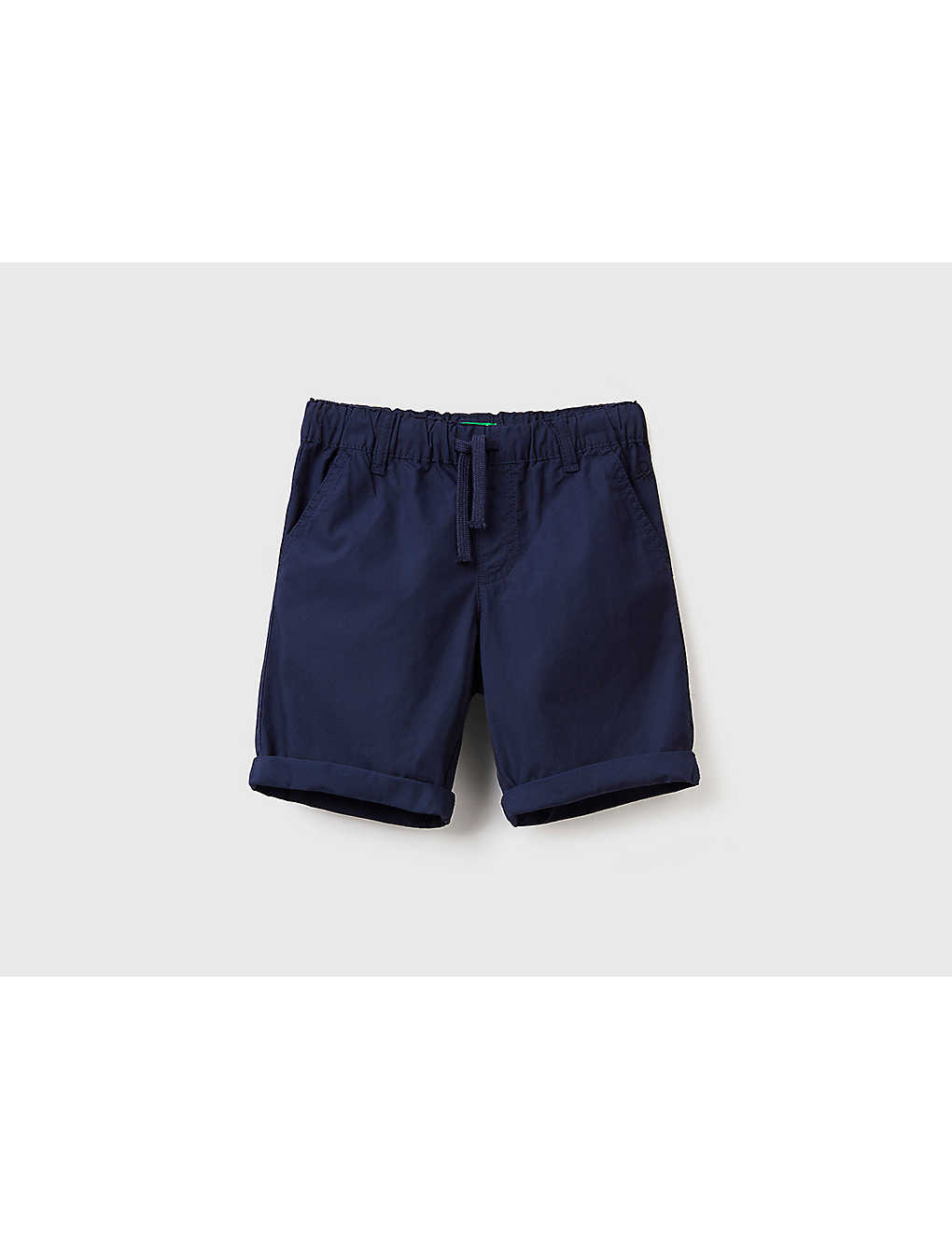 Benetton Boys Navy Blue Kids Drawstring Cotton Shorts 1-6 Years