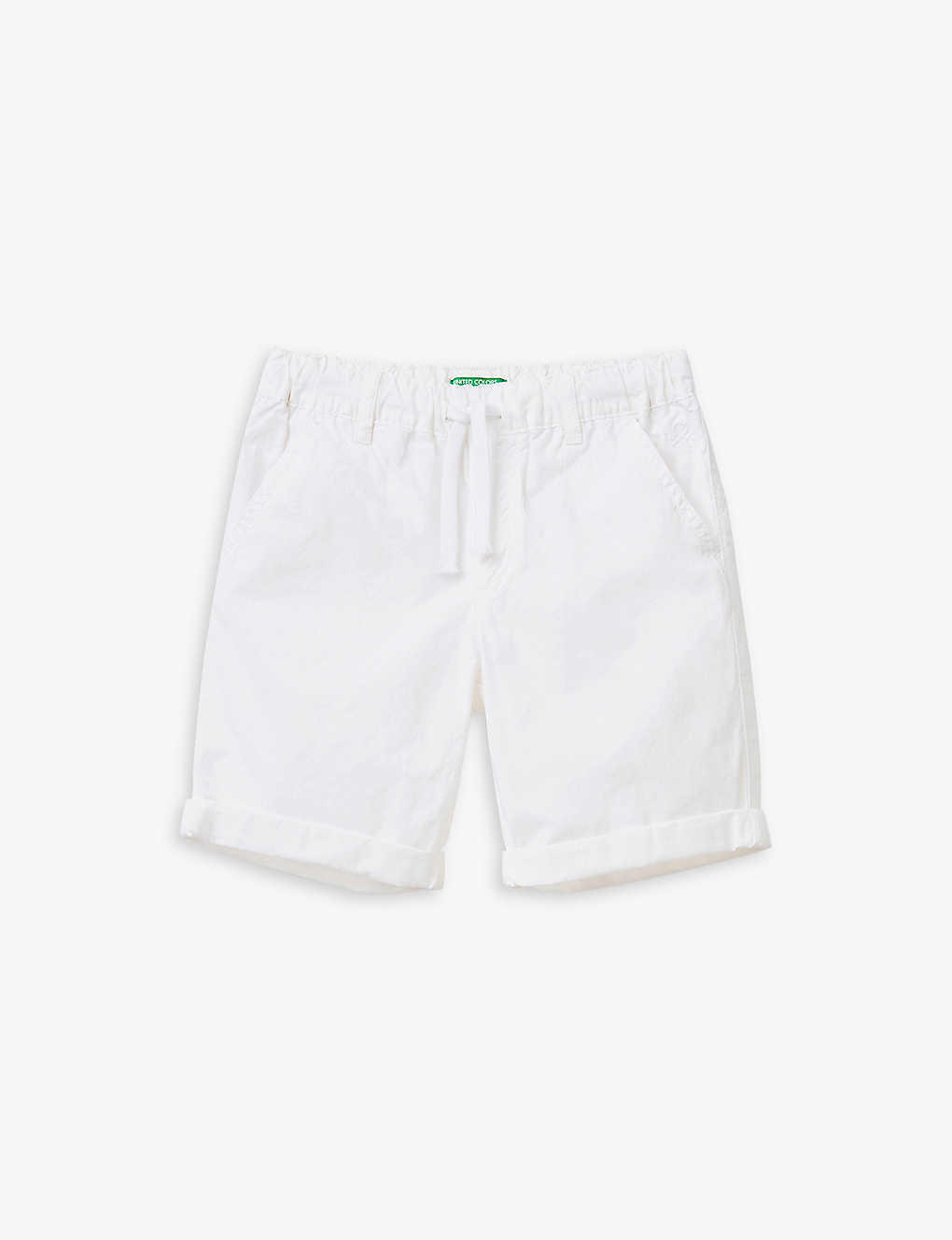 Benetton Boys White Kids Drawstring Cotton Shorts 1-6 Years