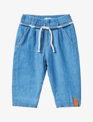 BENETTON: Elasticated-waist rope-fastening jeans 1-18 months
