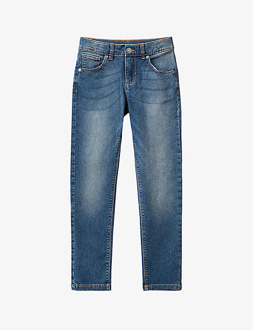 BENETTON: Slim-fit mid-rise stretch-denim jeans 6-14 years