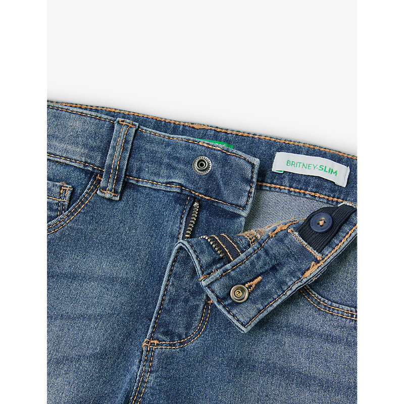 Shop Benetton Slim-fit Straight-leg Stretch-denim Jeans 1-6 Years In Blue