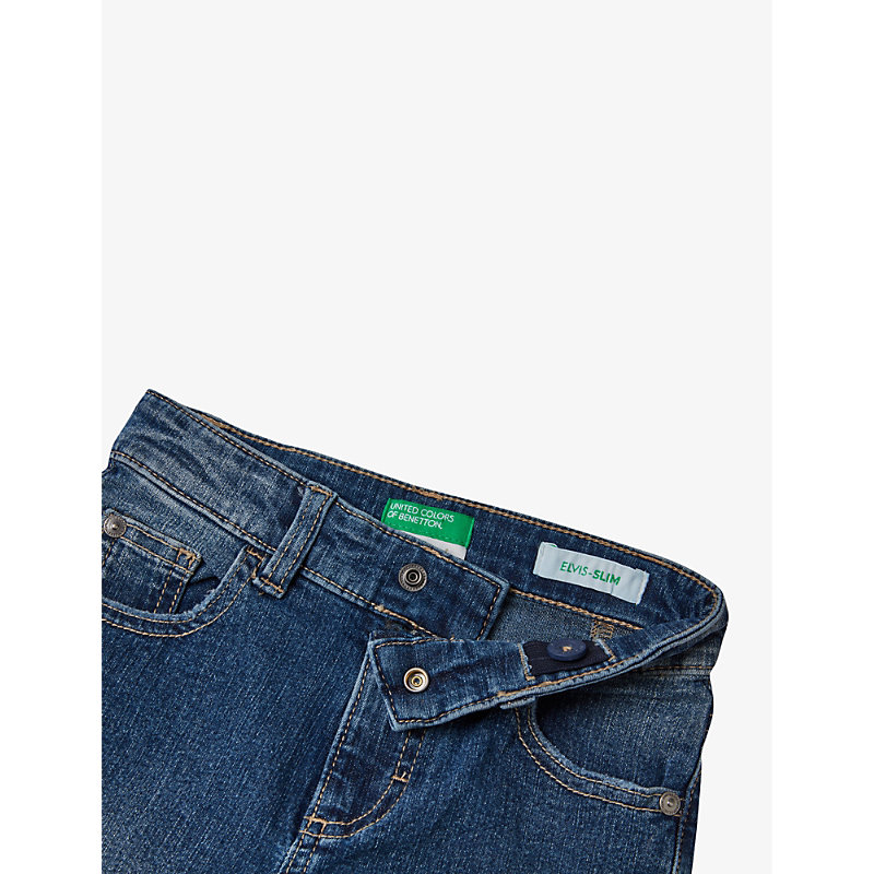 Shop Benetton Regular-fit Straight-leg Stretch-denim Jeans 1-6 Years In Blue