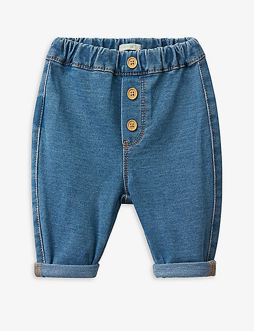 BENETTON: Elasticated-waist button-detail stretch-cotton jeans 1-18 months