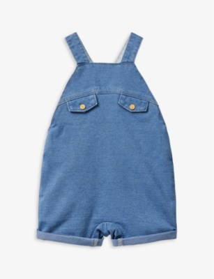 BENETTON: Pocket-detail soft-feel stretch-denim dungarees 1-18 months