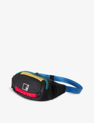 Benetton Kids' Colour-block Logo-embroidered Shell Belt Bag In Colour Block