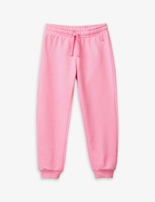 Benetton Girls Pink Kids Logo-embroidered Cotton-jersey Jogging Bottoms 6-14 Years