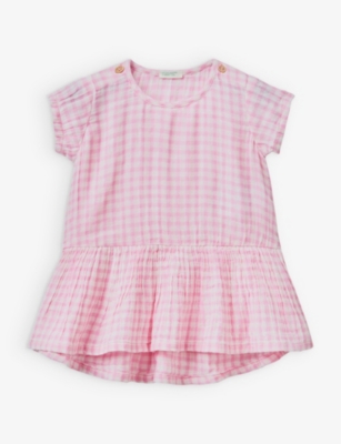 BENETTON: Gingham cotton dress 1-18 months