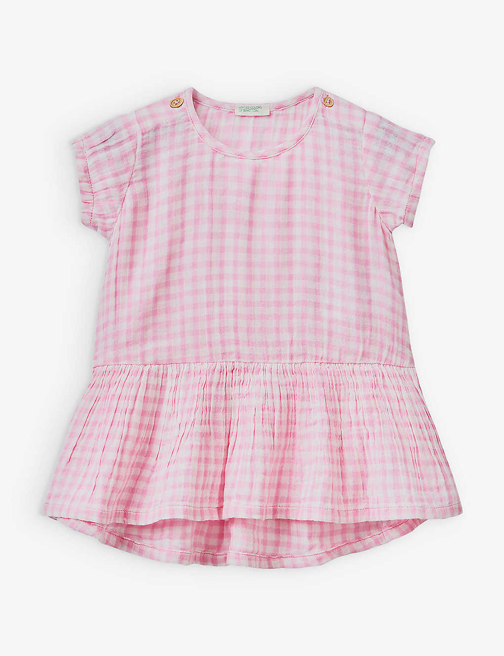Benetton Babies'  Pink Check Gingham Cotton Dress 1-18 Months