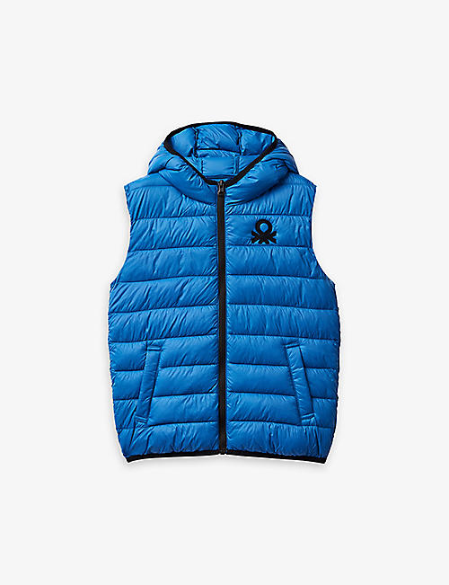 BENETTON: Logo-embroidered padded shell gilet 6-14 years