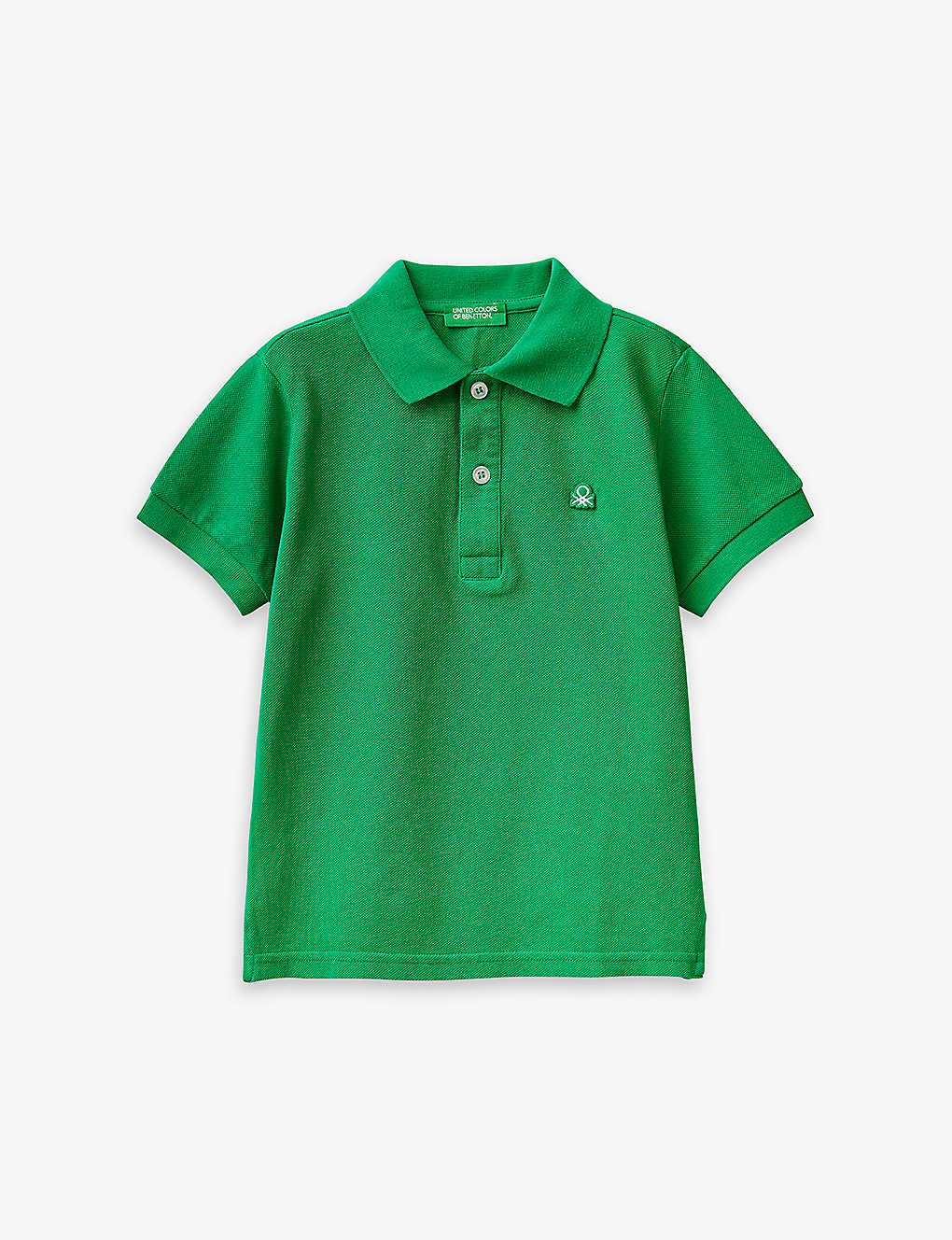 Benetton Boys  Green Kids Logo-embroidered Cotton Polo Shirt 1-6 Years