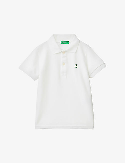 BENETTON: Logo-embroidered cotton polo shirt 1-6 years