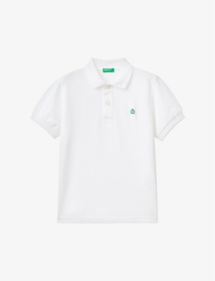 BENETTON: Logo-embroidered cotton polo shirt 6-14 years