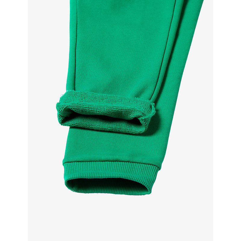 Shop Benetton Logo-print Cotton-jersey Jogging Bottoms 3-6 Years In  Green