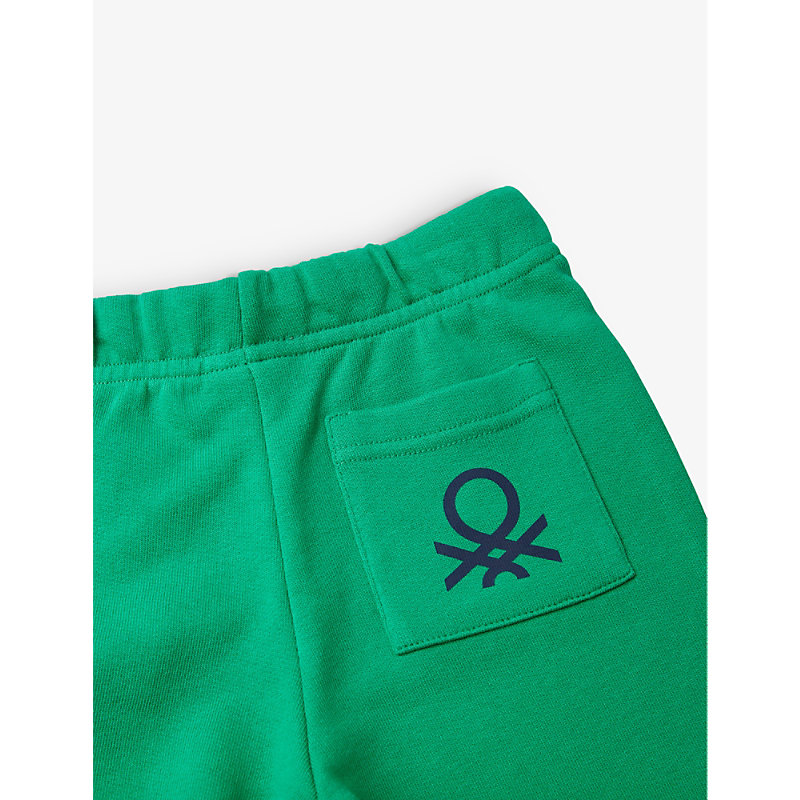 Shop Benetton Boys  Green Kids Logo-print Organic-cotton Shorts 1-6 Years