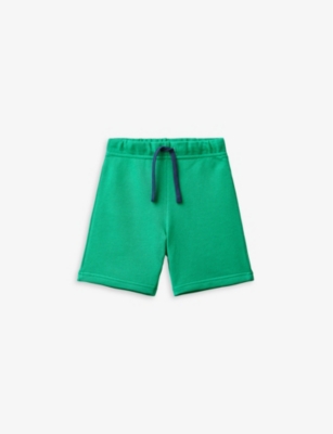 Benetton Boys  Green Kids Logo-print Organic-cotton Shorts 1-6 Years