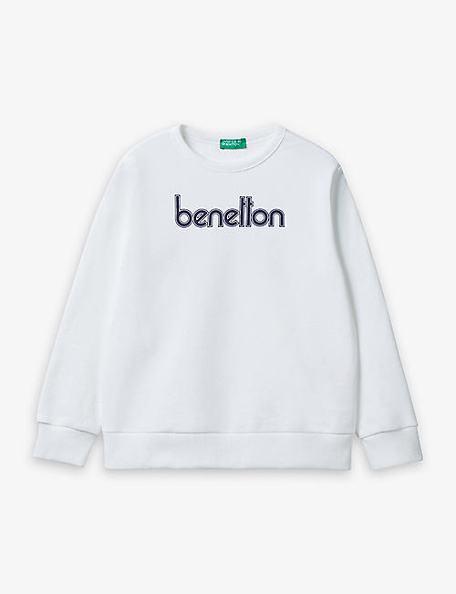 BENETTON: Logo-print cotton-jersey sweatshirt 6-14 years