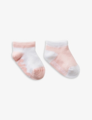 BENETTON: Logo-weave pack of two baby stretch cotton-blend socks 0-12 months