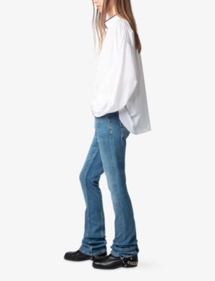 Zadig & Voltaire Womens Judo Tigy Floral-embroidered Cotton Blouse In Judo