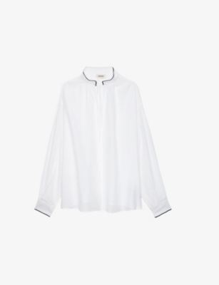 Zadig & Voltaire Womens Judo Tigy Floral-embroidered Cotton Blouse In Judo