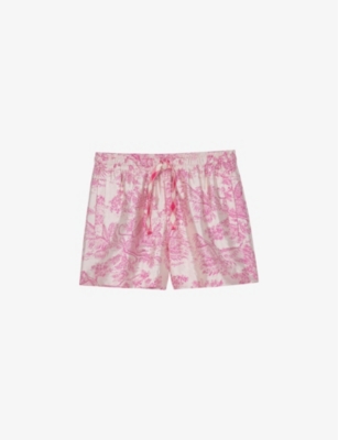 Zadig & Voltaire Paxi Jac Toile De Jouy Shorts In Pink Toile In Toile