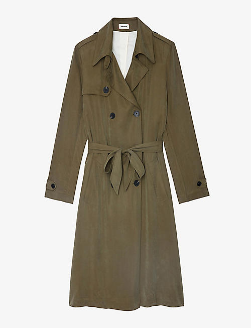 ZADIG&VOLTAIRE: La Parisien double-breasted belted-waist woven trench coat