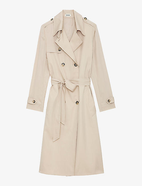 ZADIG&VOLTAIRE: La Parisien double-breasted belted-waist woven trench coat