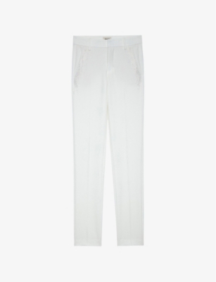 Zadig & Voltaire Prune Strass Straight-leg Trousers In Judo