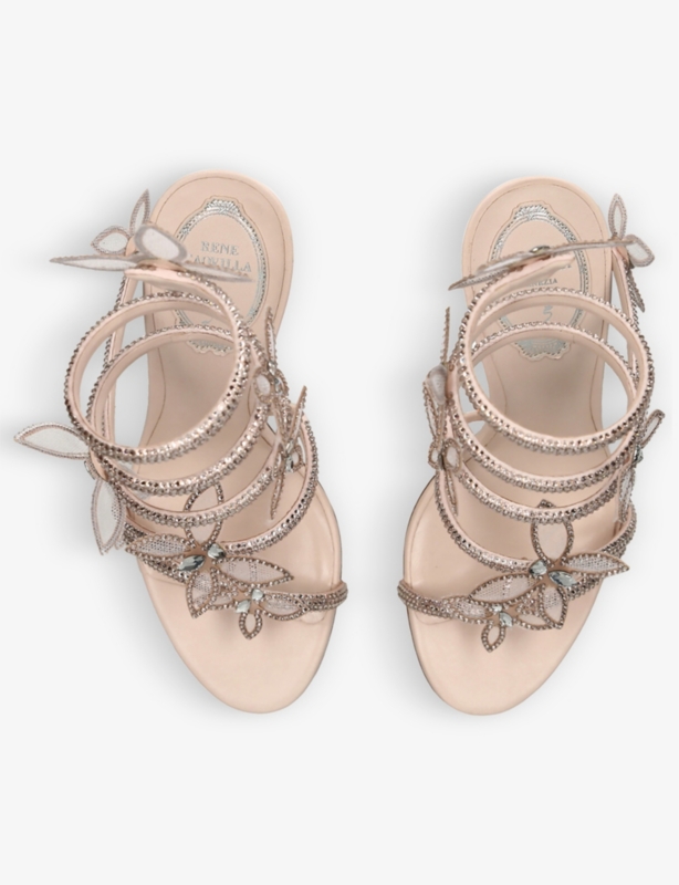 Margot floral-embellished satin heeled sandals