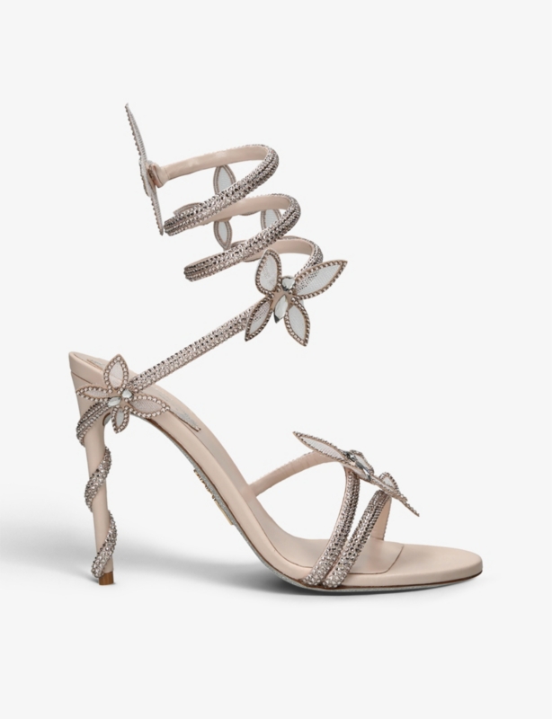 Margot floral-embellished satin heeled sandals
