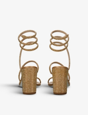 RENE CAOVILLA: Cleo crystal-embellished satin heeled sandals