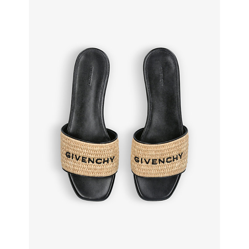 Shop Givenchy 4g Logo-print Raffia Sandals In Beige Oth