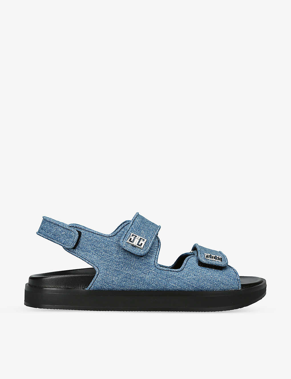 Givenchy Womens Mid Blue 4g Logo-embellished Woven Sandals